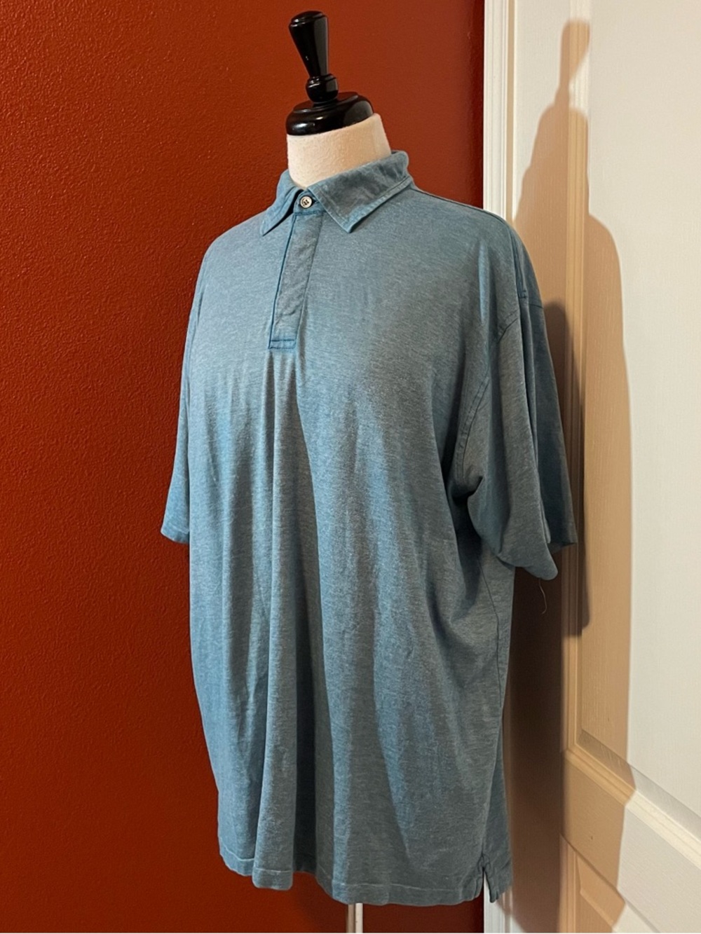 Ermenegildo Zegna‎ Men’s Classic Blue Cotton Blend Regular Fit Luxe Polo Shirt